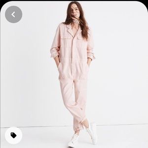 Blush Pink Cotton Pocketed Utility Jumpsuit S/P